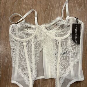 PrettyLittleThing Ivory Lace Bustier
